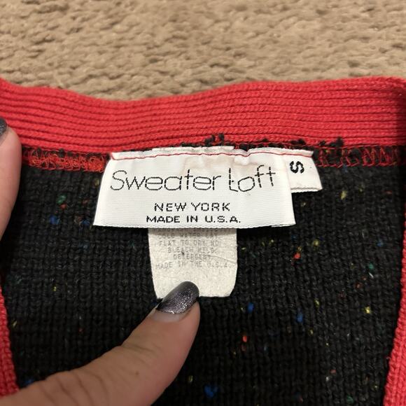 Sweater Loft Vintage School Teacher Knit Vest Size Small Bus Chalkboard Books - Picture 4 of 6